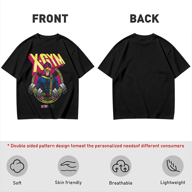 X-GYM Cyclops Superhero Graphic T-Shirt for Fitness Fans