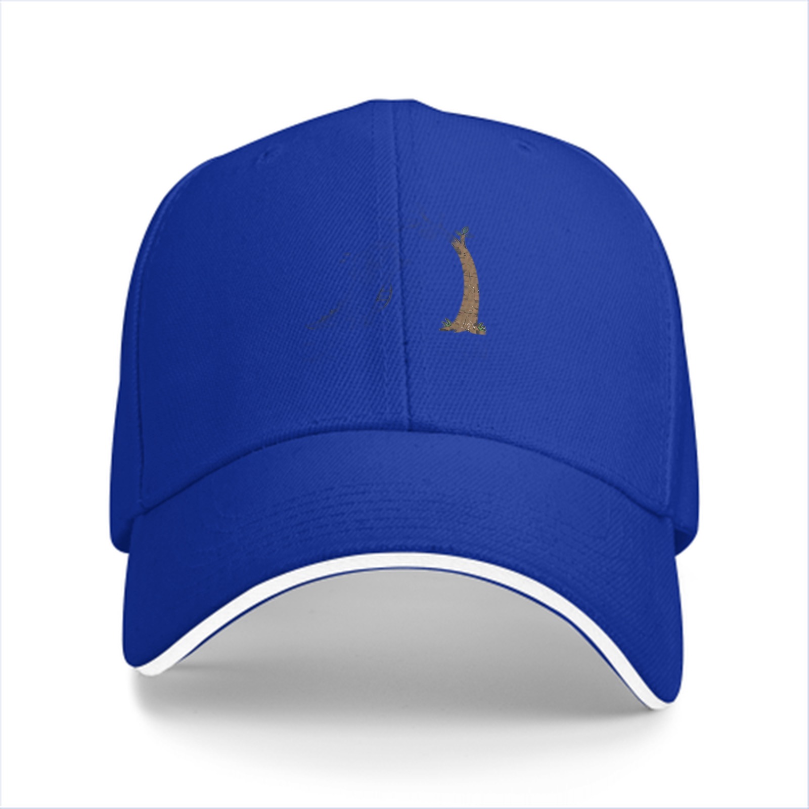Black baseball cap with small stylized tree trunk graphic