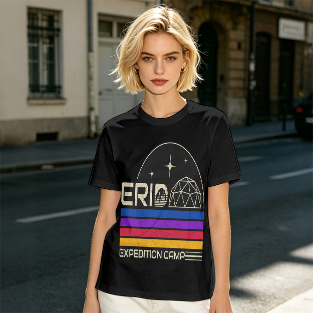 Erid Expedition Camp Retro Space Graphic T-Shirt Design