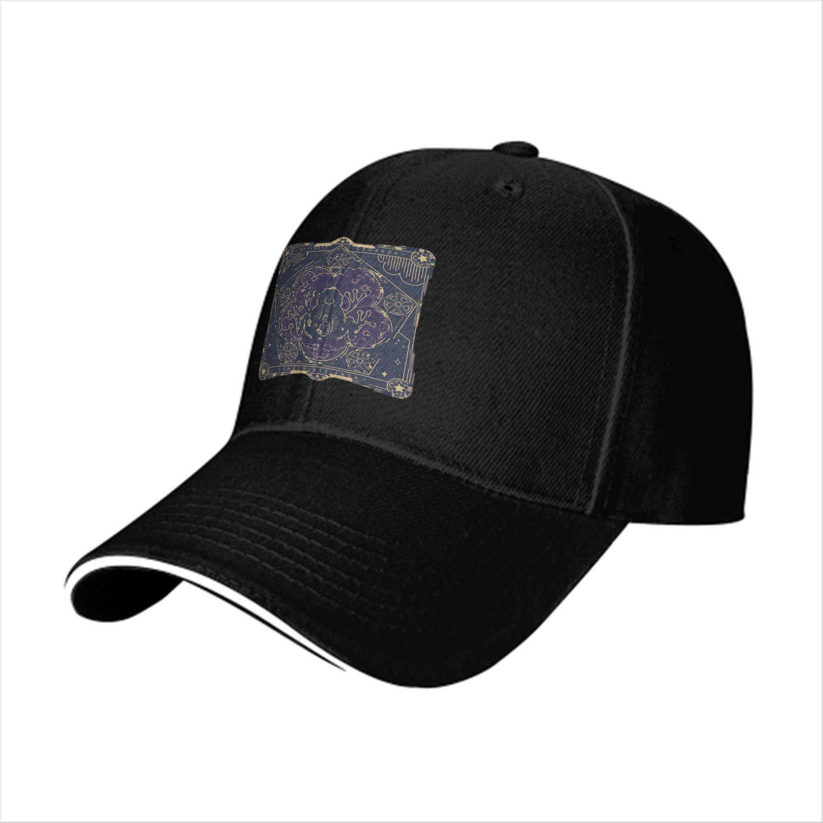 Black Baseball Cap With Celestial Octopus Constellation Art