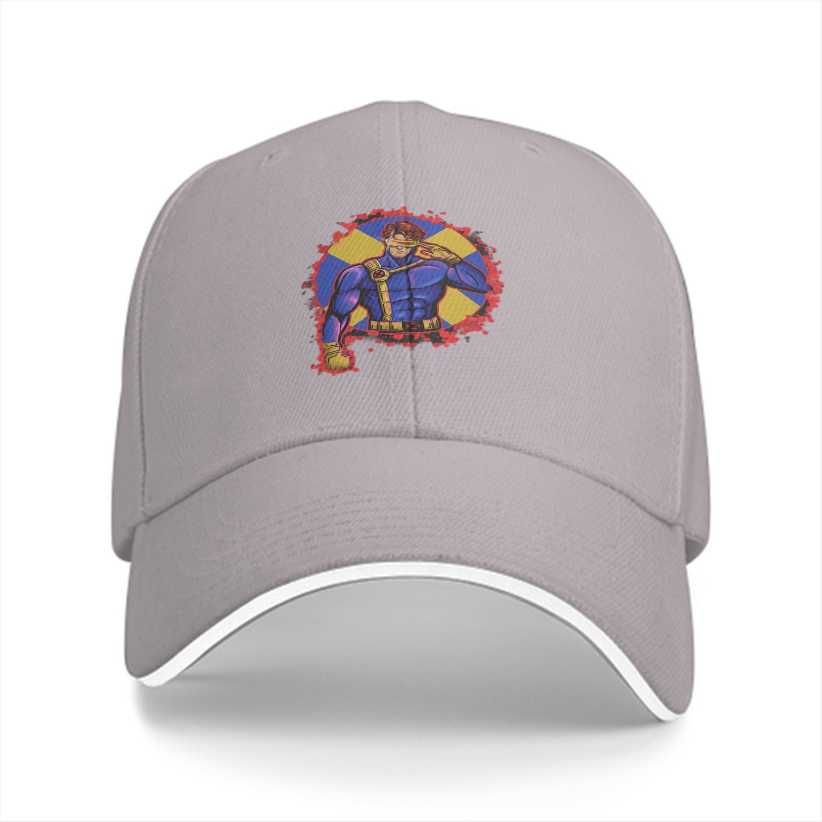 Black baseball cap with Cyclops X-Men graphic print