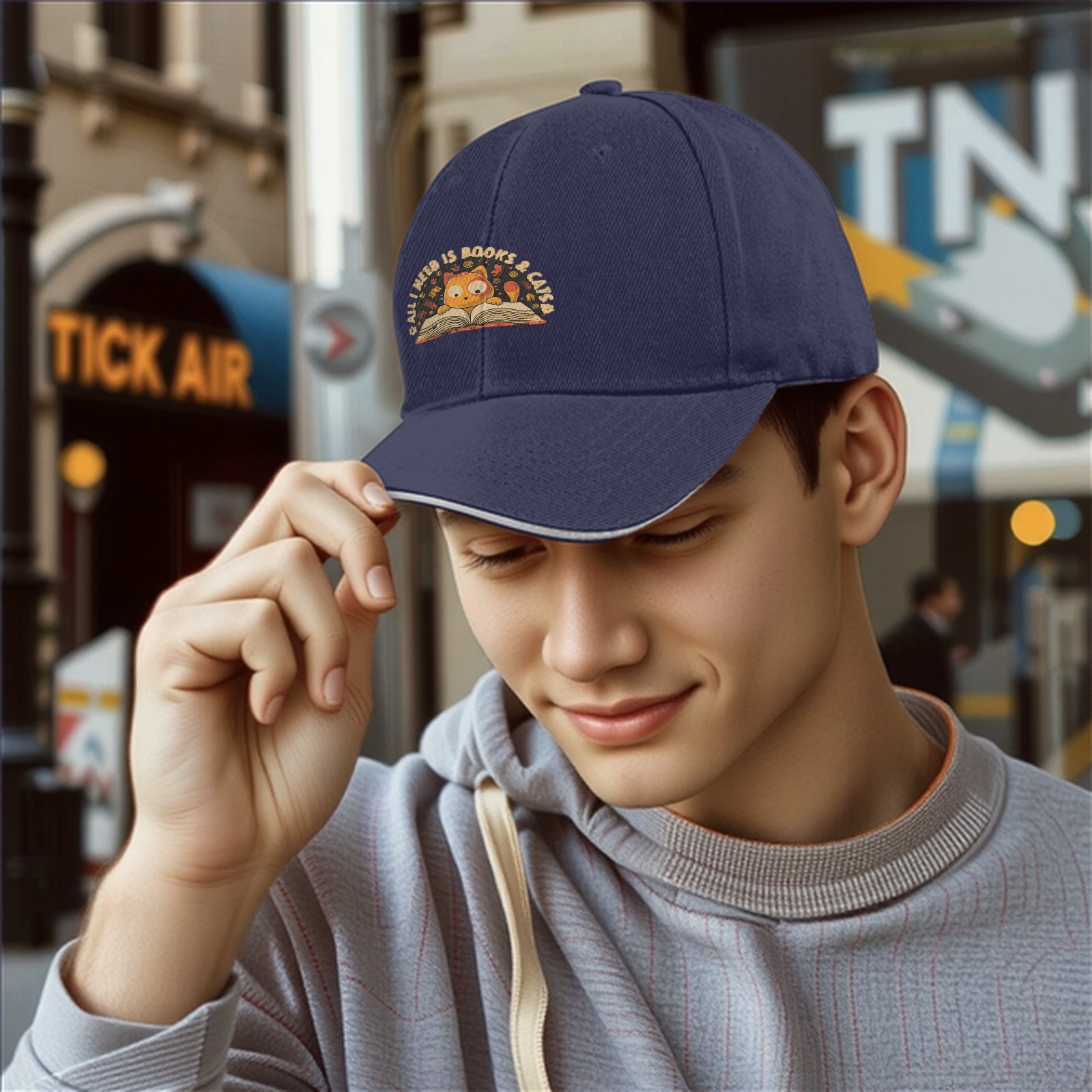 All I Need Is Books And Cats Baseball Cap