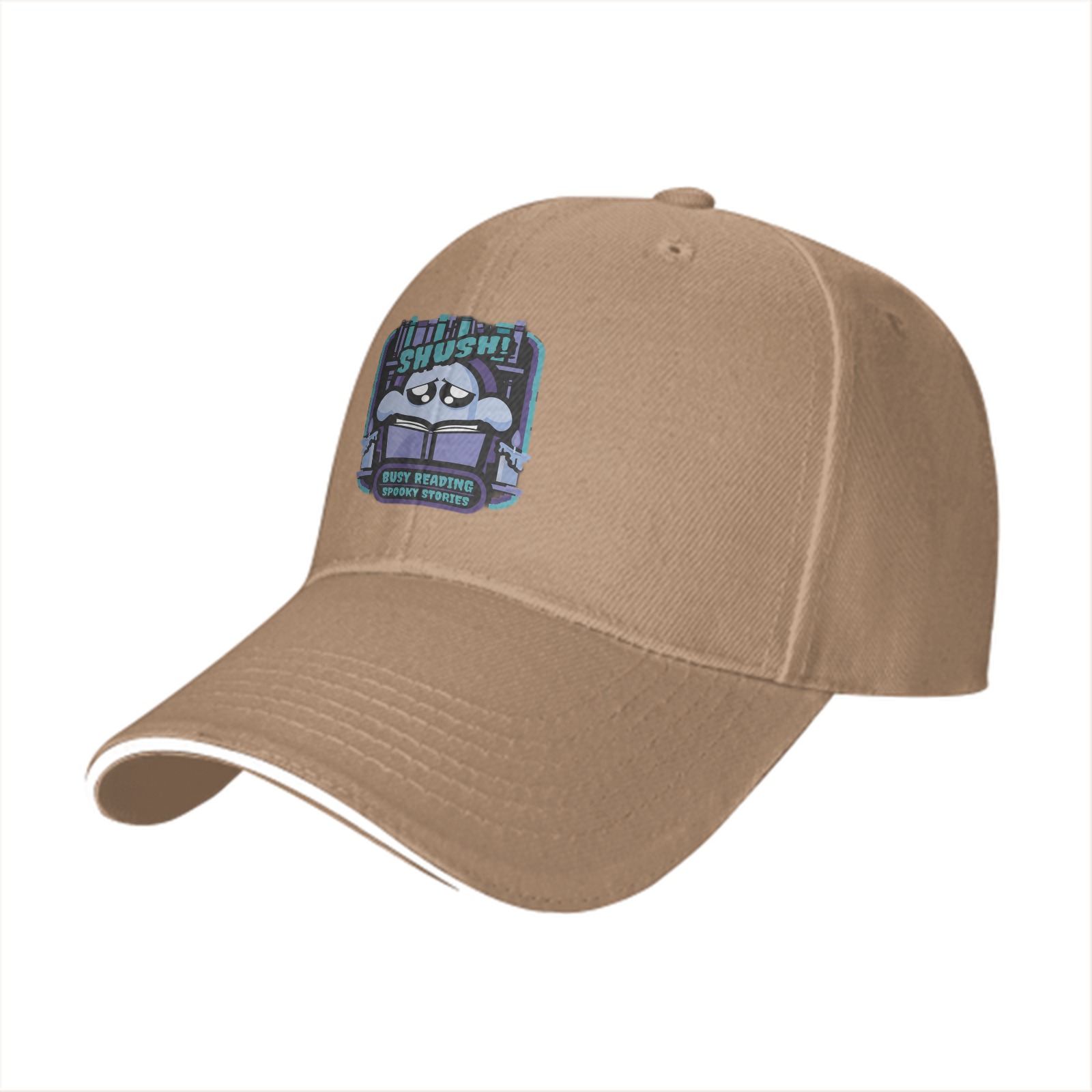 Shush Busy Reading Spooky Stories Graphic Baseball Cap