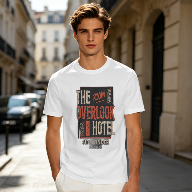 Olive t-shirt with Overlook Hotel Themed Graphic Print
