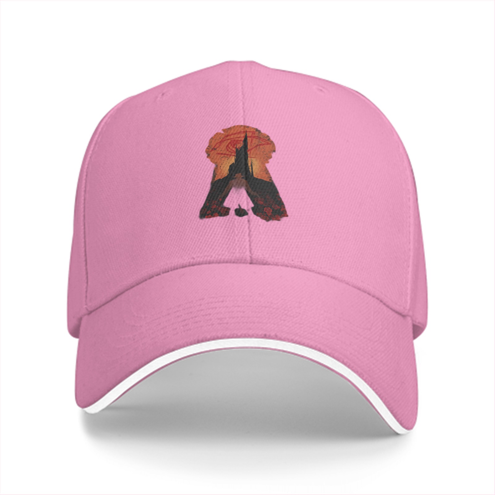 Black Baseball Cap With Keyhole Silhouette Art Print