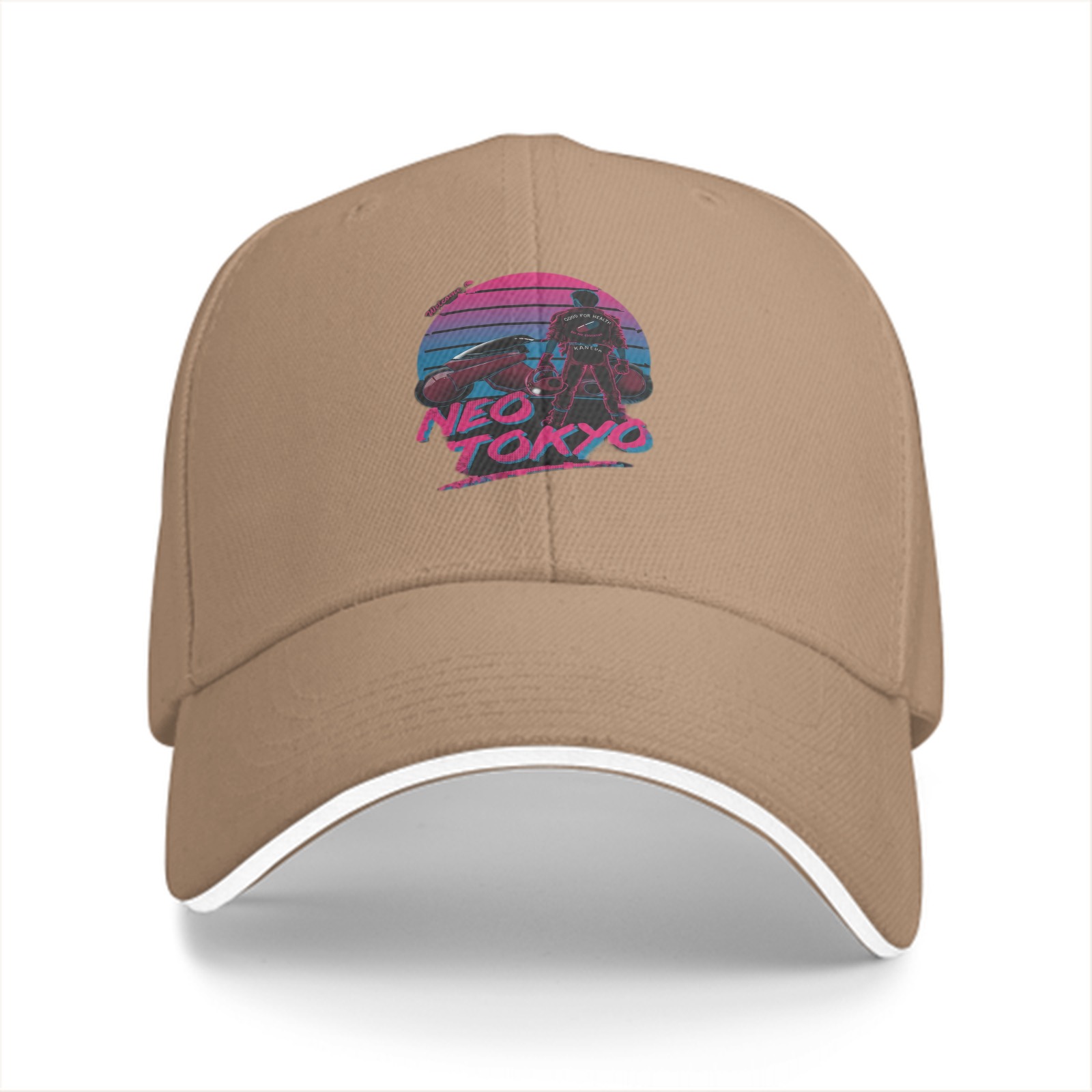Neo Tokyo Synthwave Graphic Black Baseball Cap