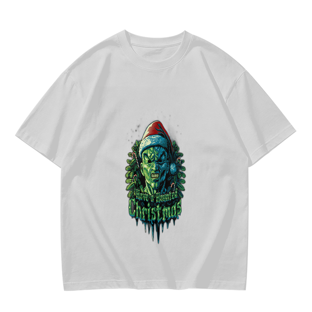 Olive T-Shirt With Scary Green Grinch Christmas Print