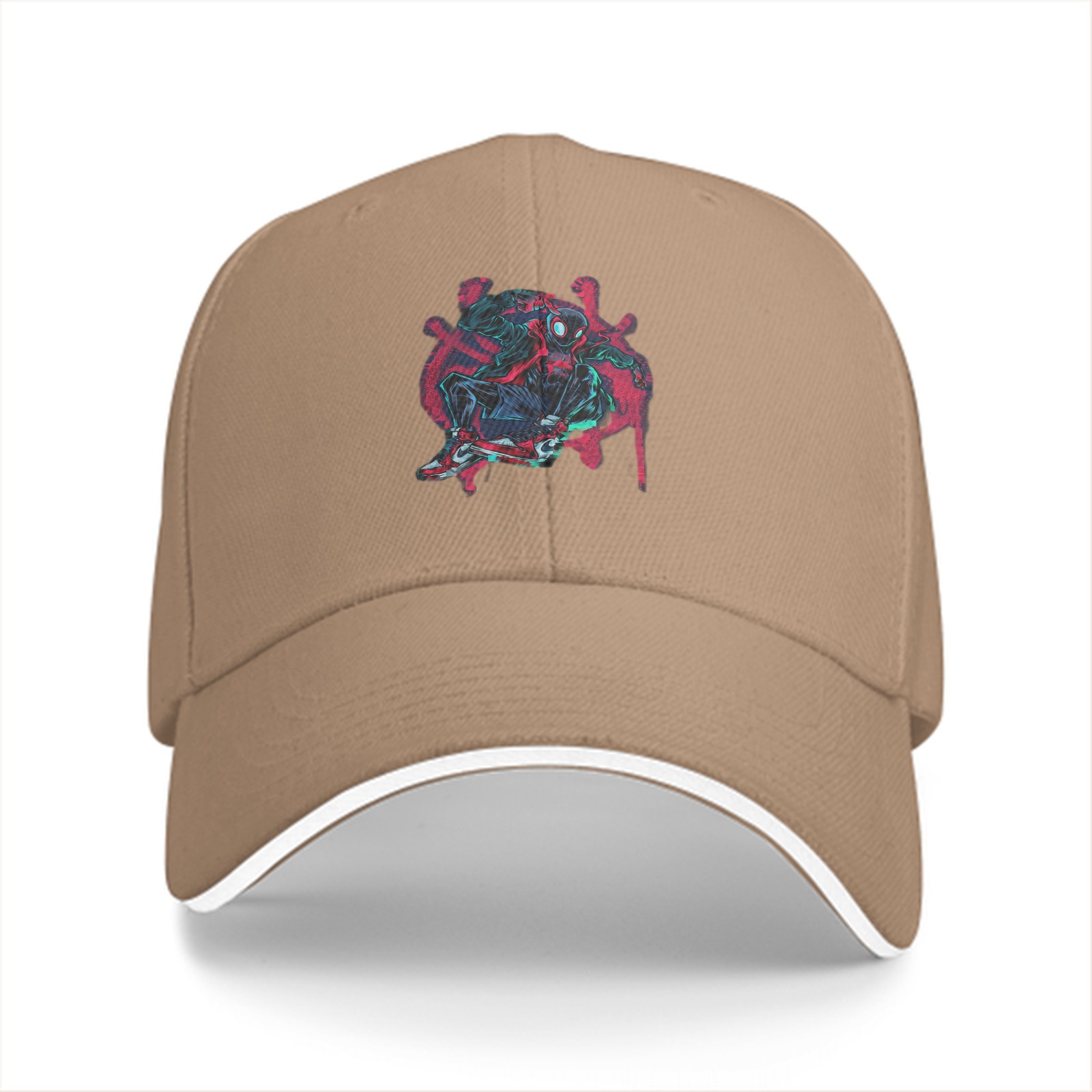 Black Baseball Cap With Miles Morales Spider-Man Graphic