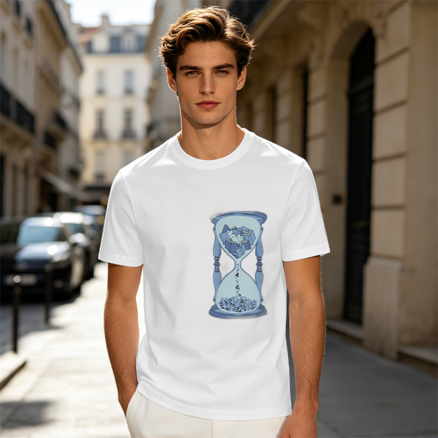 Olive T-Shirt With Hourglass And Crushed Rock Graphic Print