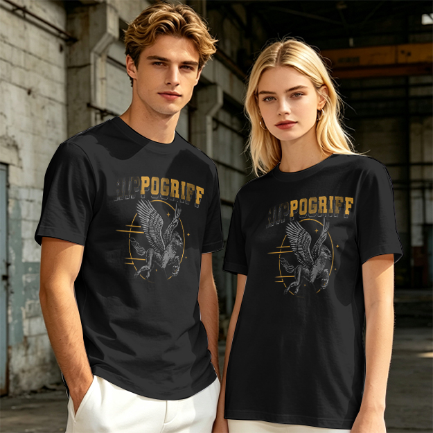 Olive Graphic T-Shirt Featuring Hippogriff Design