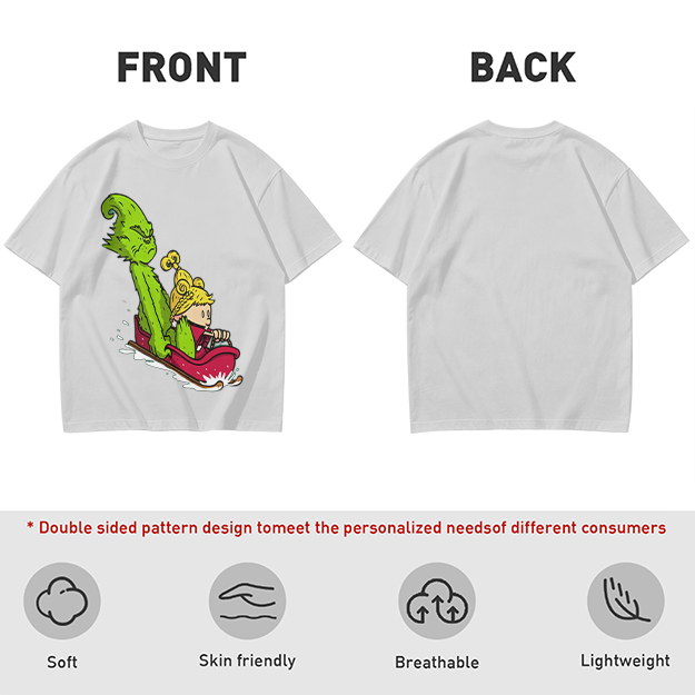 Grinch and Cindy Lou Who Sledding Graphic T-Shirt