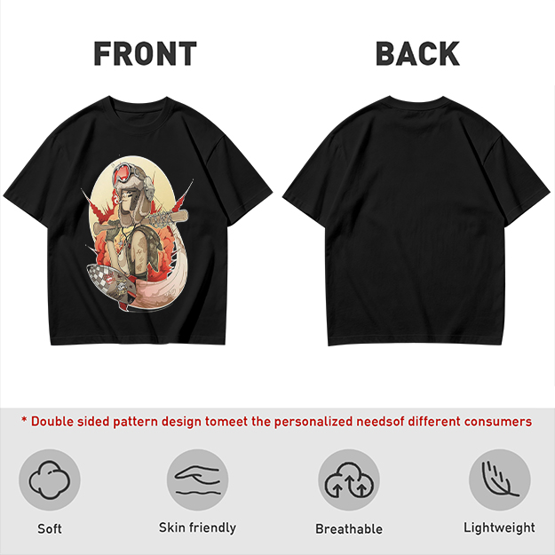 Olive T-Shirt with Retro Military Pilot Girl Graphic Print