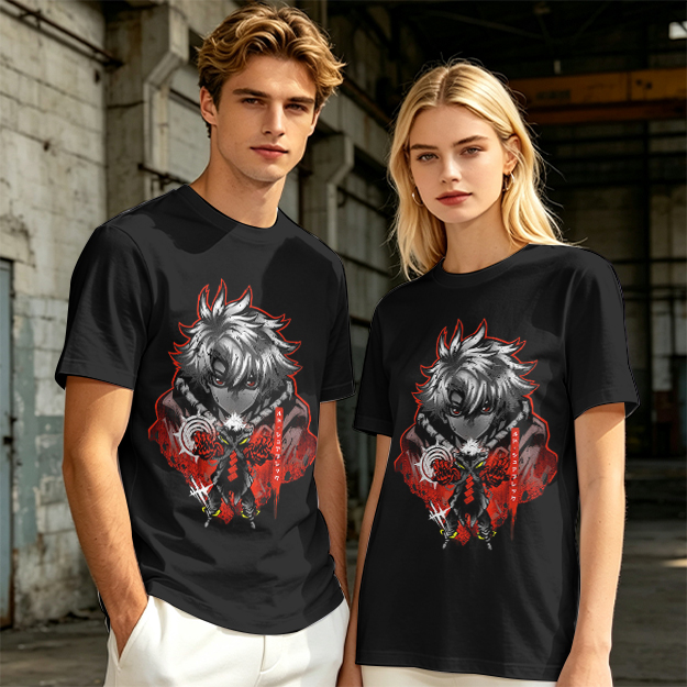 Olive Anime Character Graphic Short Sleeve T-Shirt