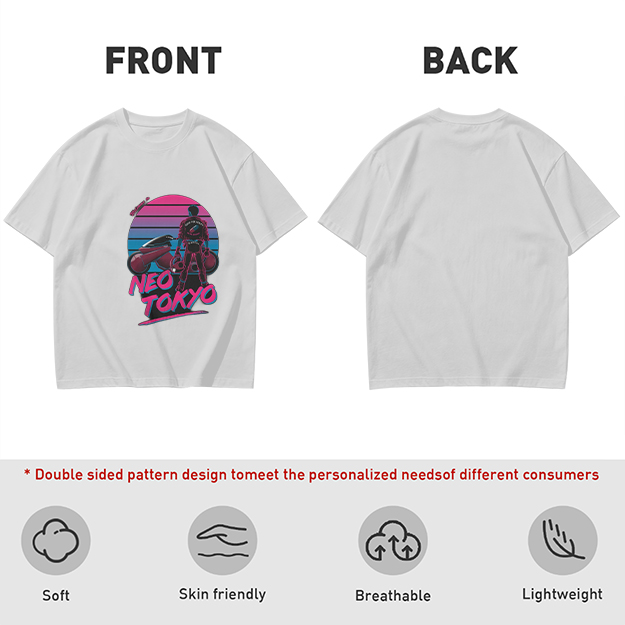 Neo Tokyo Synthwave Biker Graphic T-Shirt