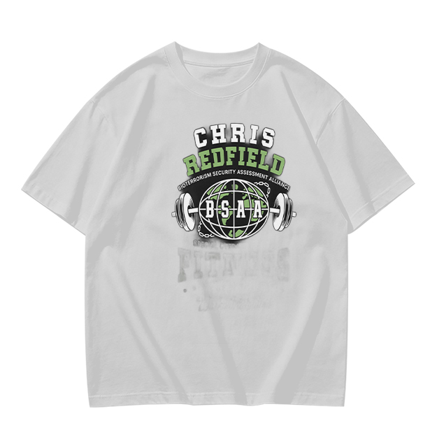 Chris Redfield BSAA Globe Barbell Graphic T-Shirt