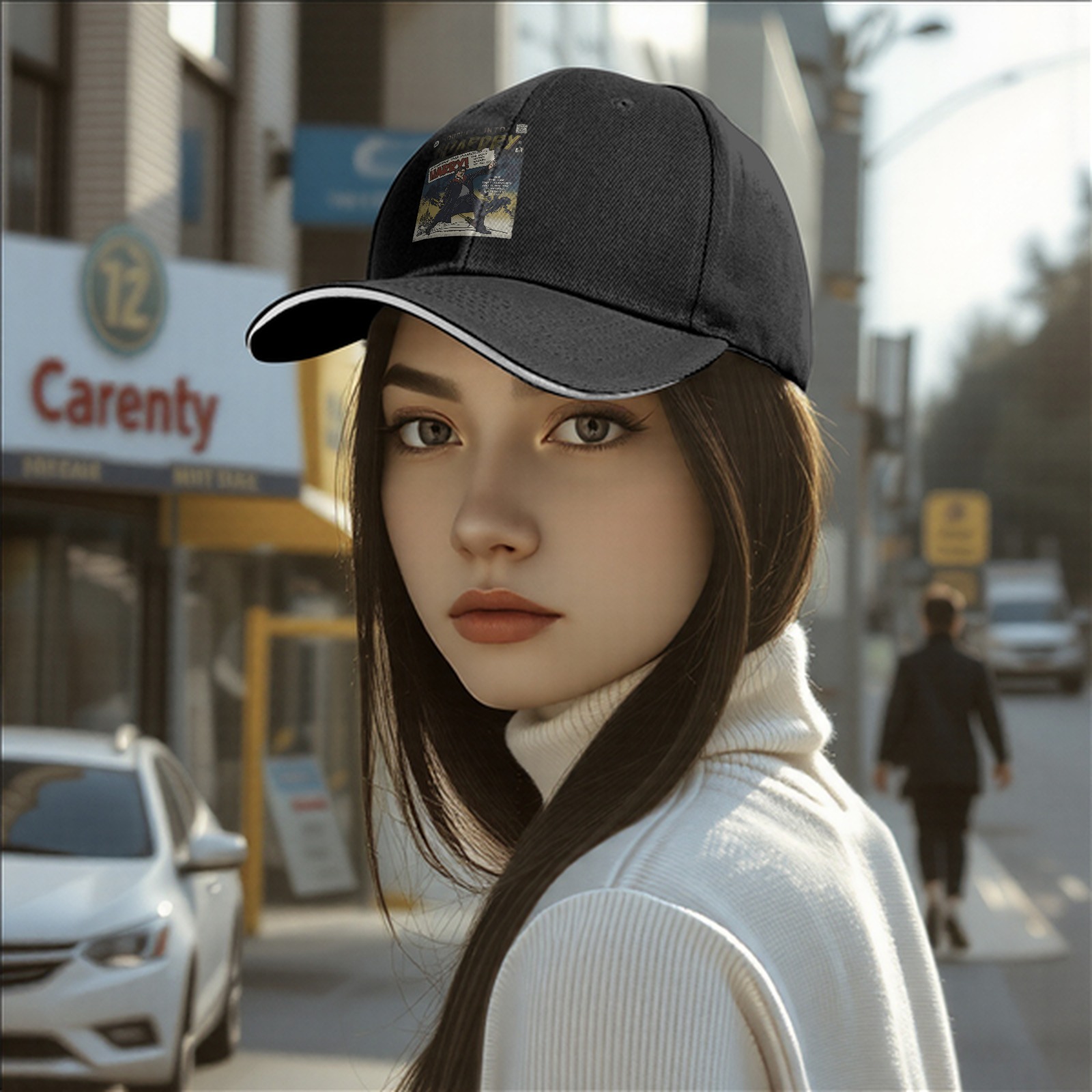 Black baseball cap with Harry Potter wizard comic print