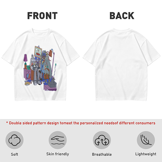 Olive T-Shirt With Quirky Room Scene Graphic Print