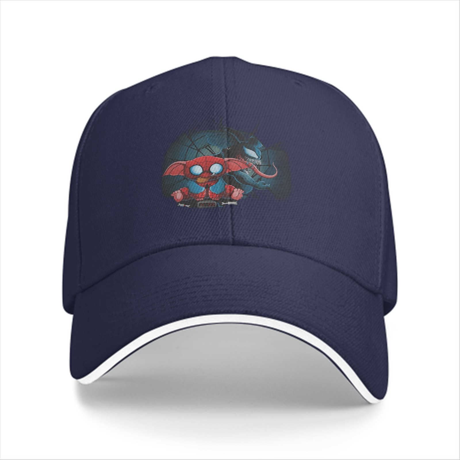 Black baseball cap with Stitch Spider-Man and Venom graphic