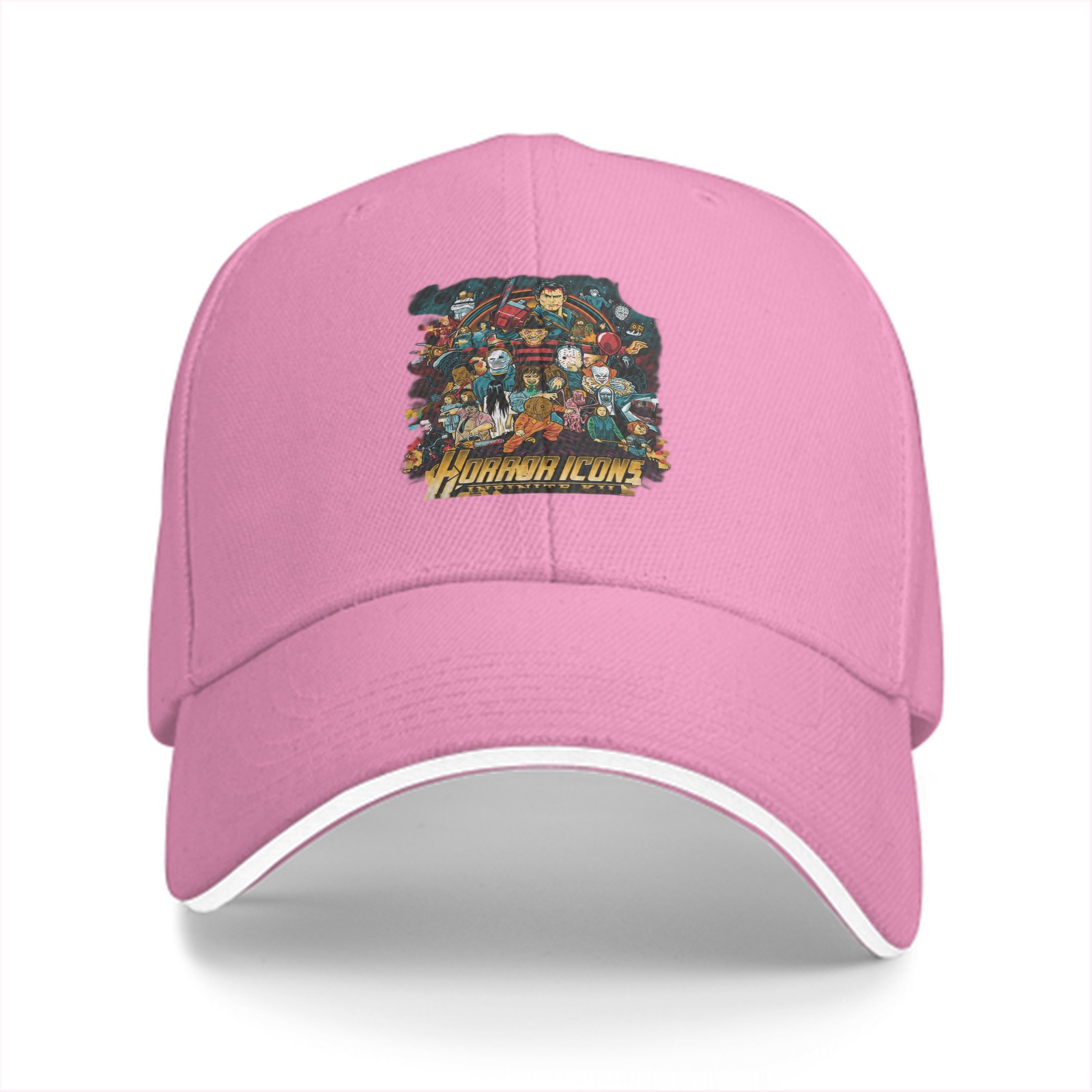 Horror Icons Graphic Black Baseball Cap