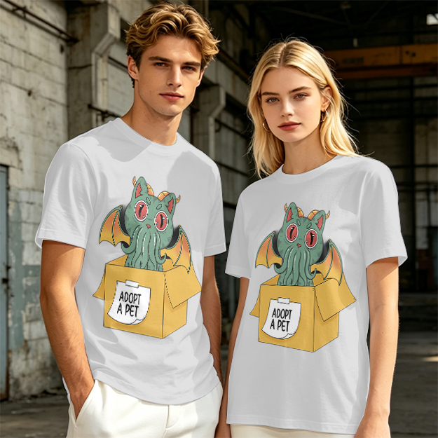 Adopt a Pet Cthulhu Cat Monster Graphic T-Shirt
