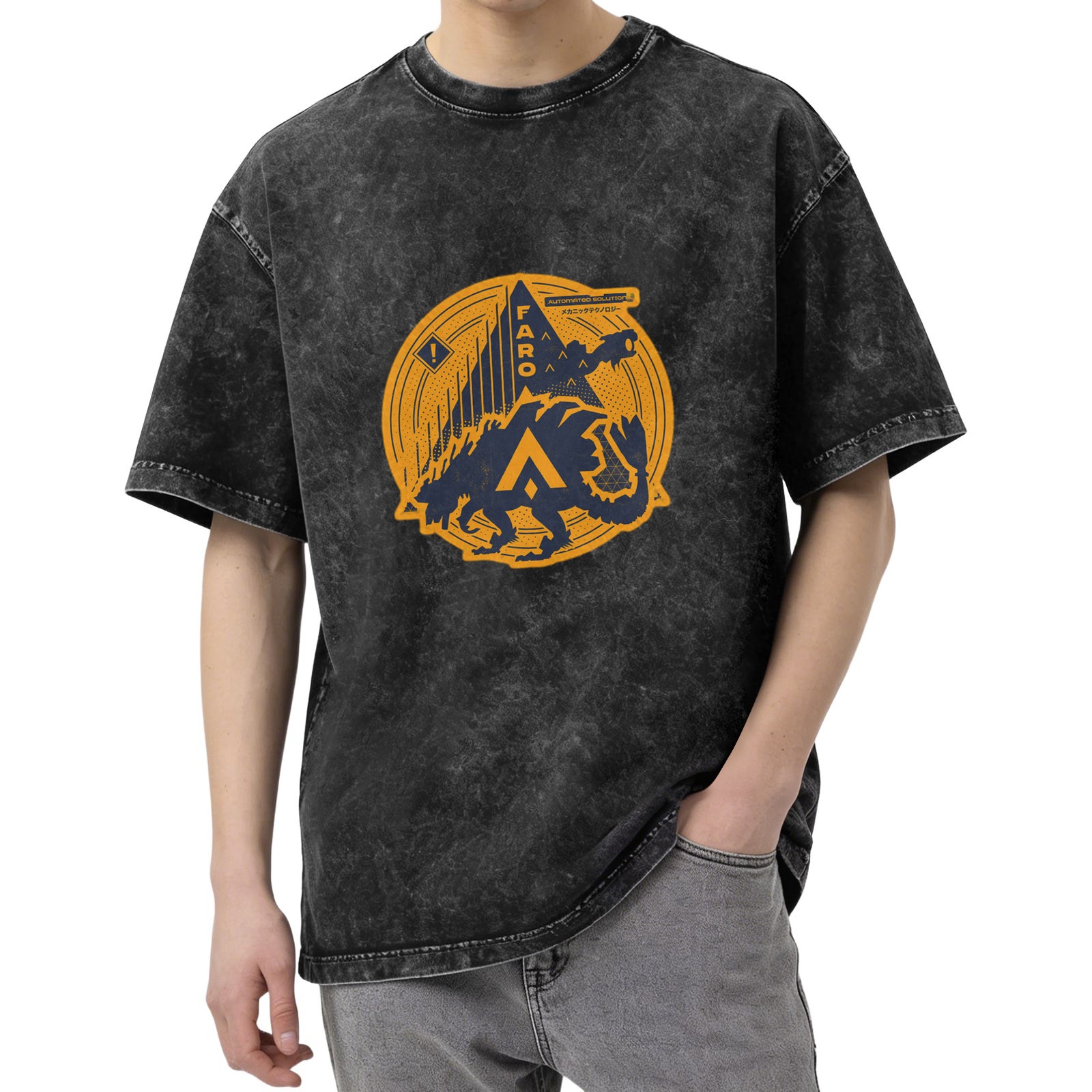 FARO themed acid wash graphic t-shirt