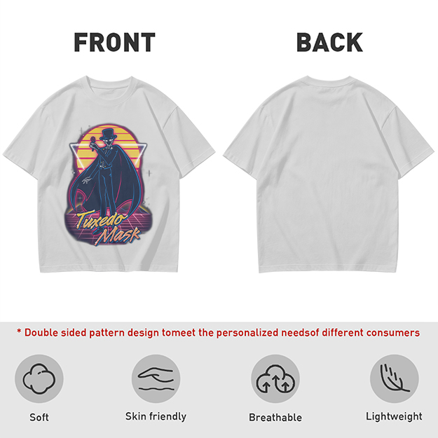 Tuxedo Mask Retro Neon Graphic Olive T-Shirt