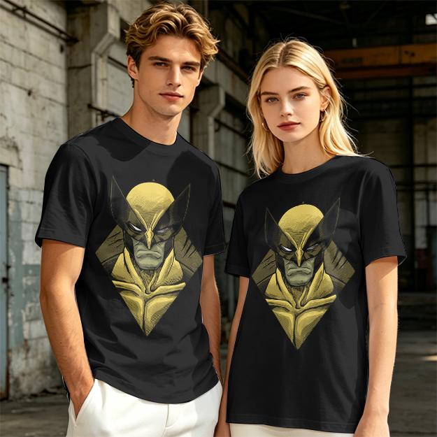 Olive T-shirt with Wolverine Superhero Graphic Print
