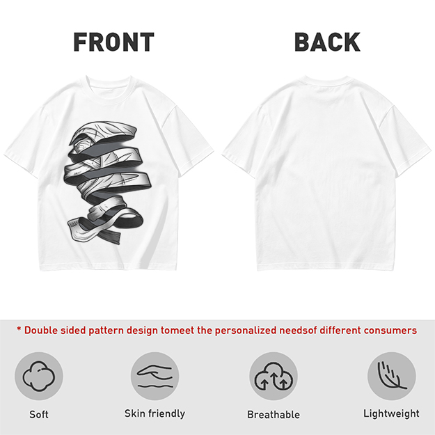 Olive T-Shirt With Twisted Bandage Graphic Print