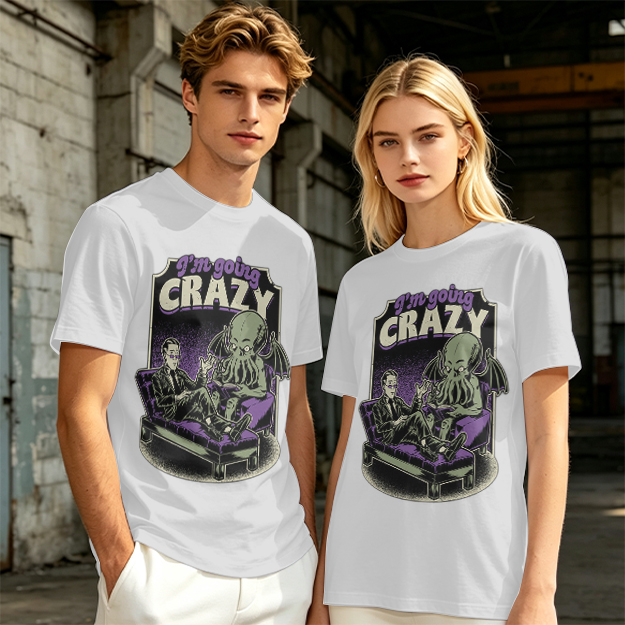 I'm Going Crazy Cthulhu Therapy Themed Graphic T-Shirt