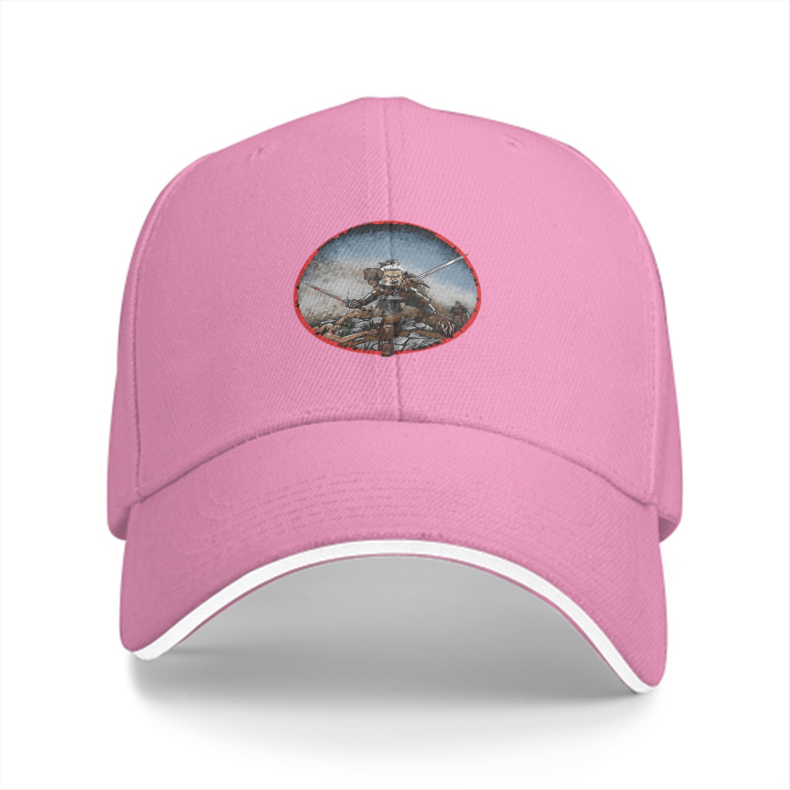 Black baseball cap with warrior battle scene graphic