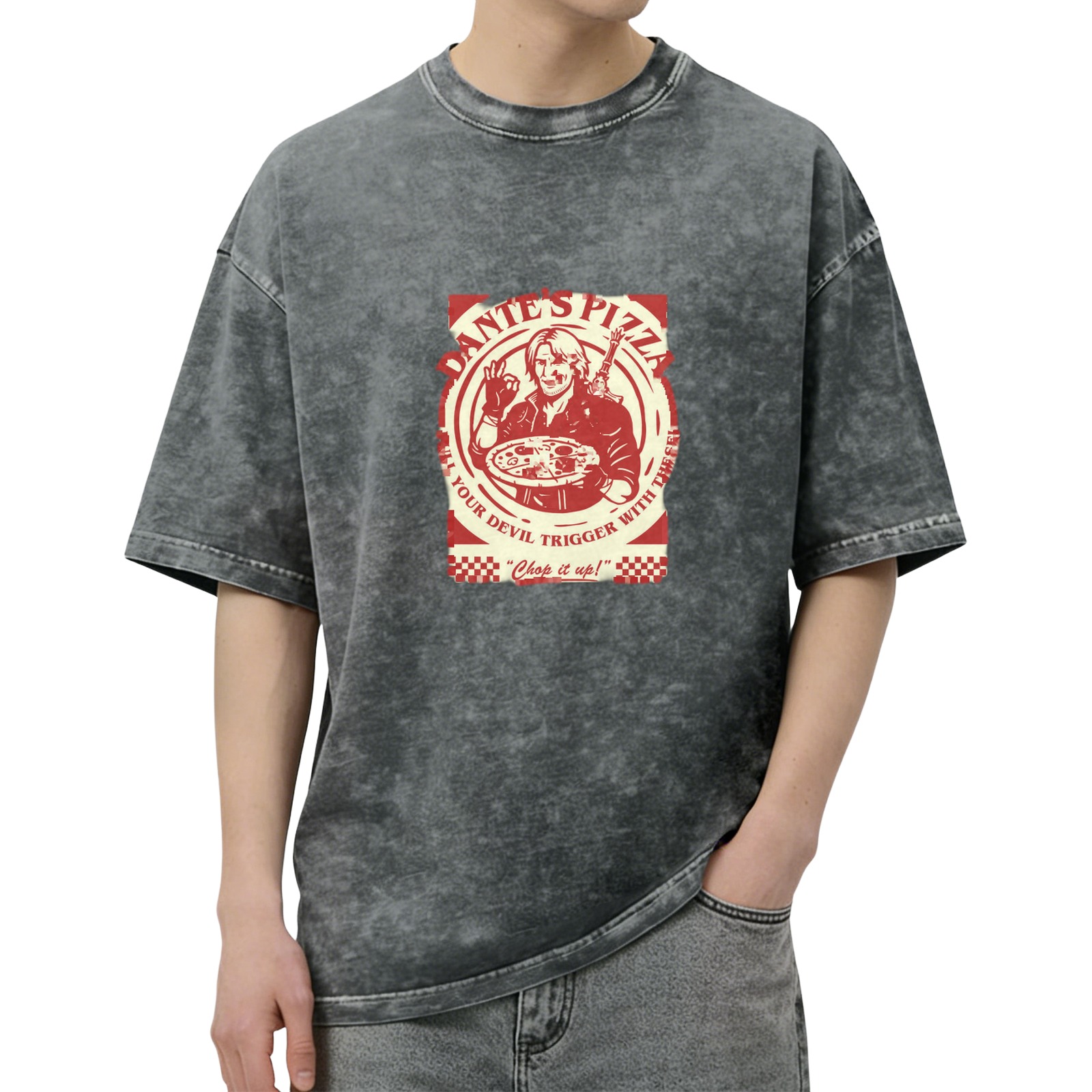 Dante's Pizza Devil Trigger Vintage Washed Graphic T-Shirt