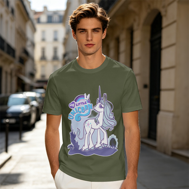 Olive T-Shirt With My Little Unicorn Graphic Print