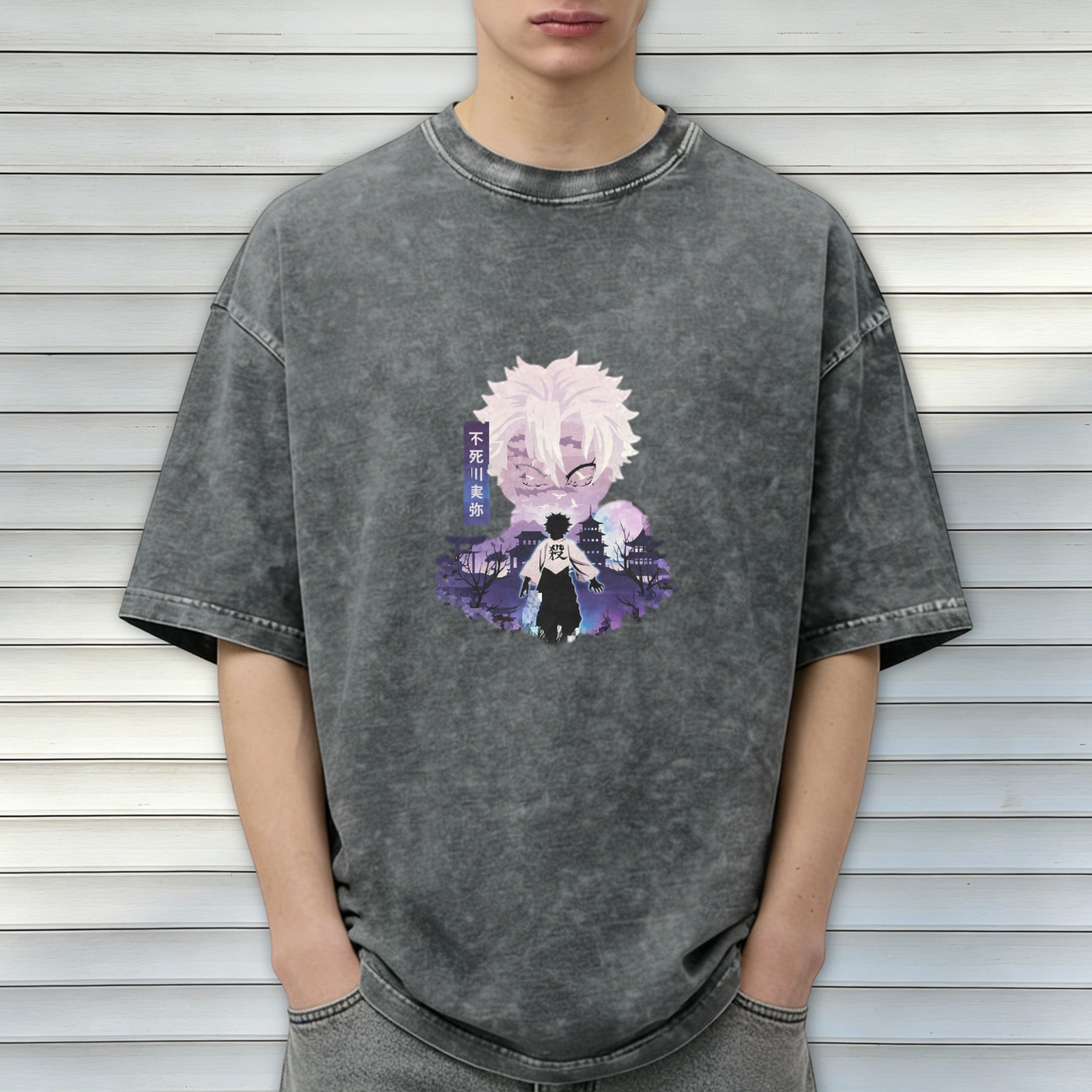 Demon Slayer Anime Character Graphic Vintage Wash T-Shirt