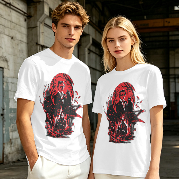 Edgar Allan Poe Gothic Horror Graphic T-Shirt