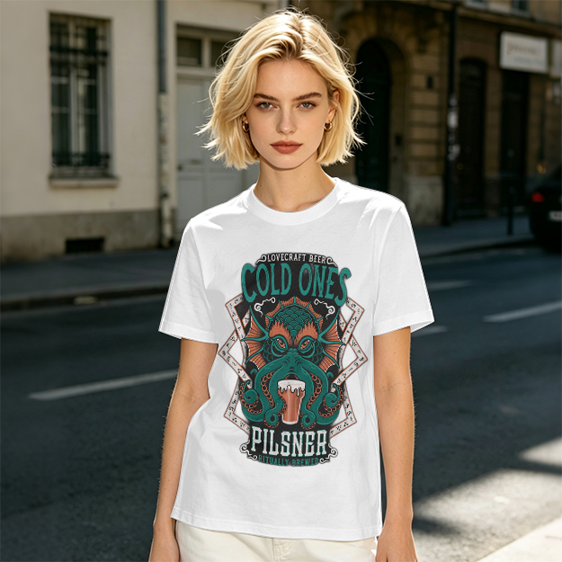 Cold Ones Pilsner Lovecraft Beer Octopus Graphic T-Shirt