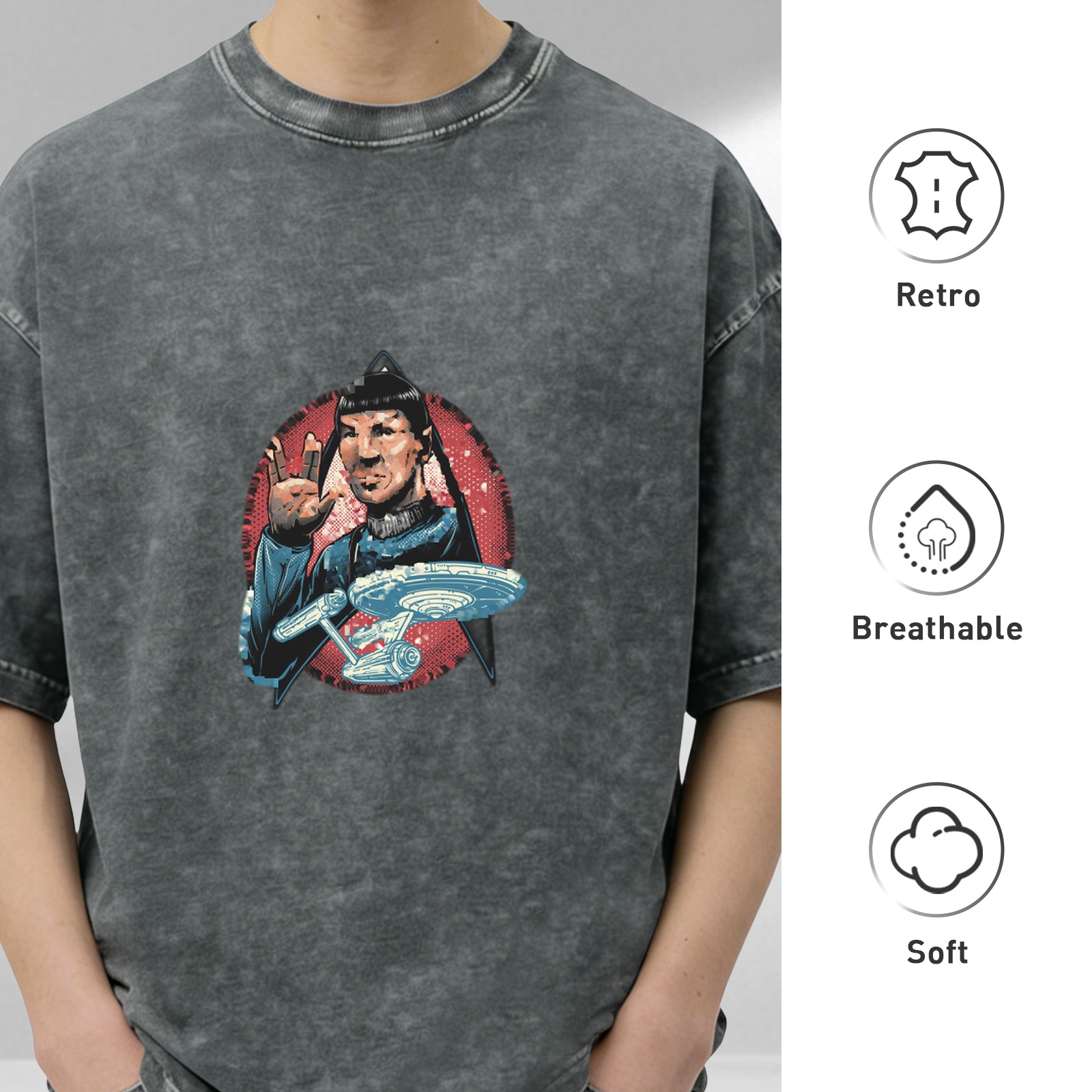 Vintage Star Trek Spock Vulcan Saloon Graphic T-Shirt