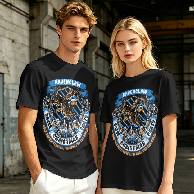Ravenclaw House Christmas Party T-Shirt with Butterbeer Theme
