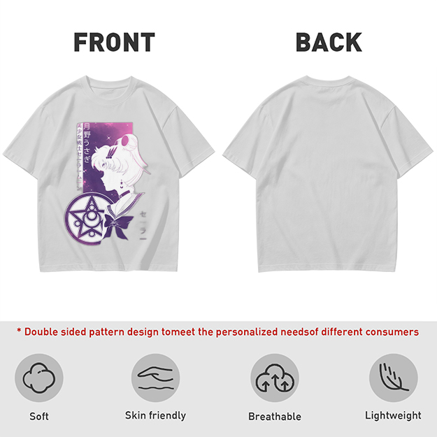 Olive T-shirt with Sailor Moon Anime Silhouette Graphic