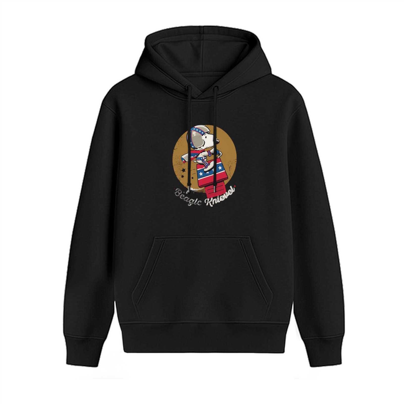 Black hoodie with Snoopy Beagle Knievel graphic print