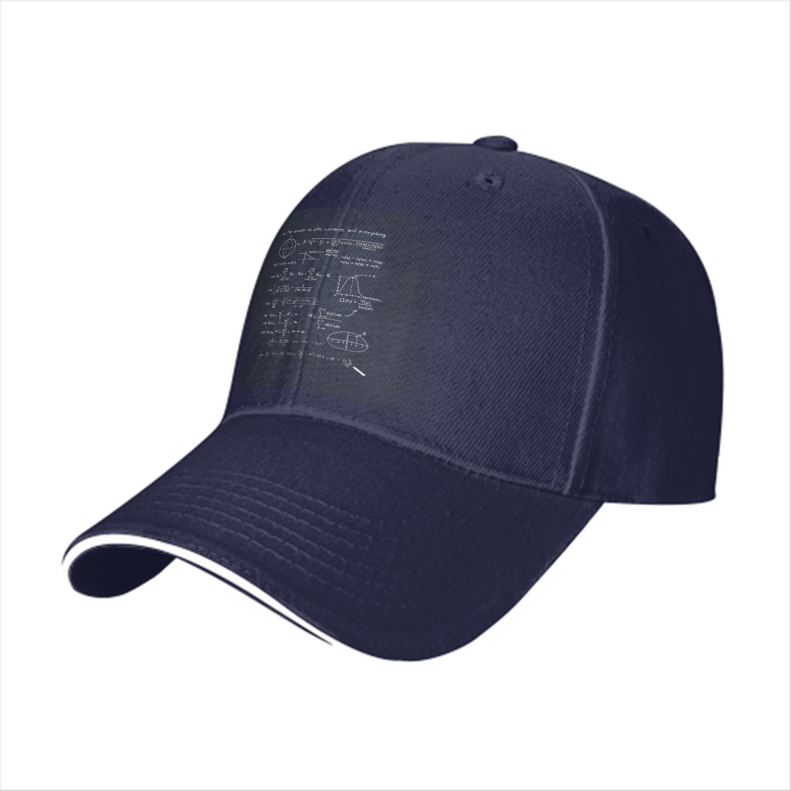Black Baseball Cap with Math Science Formula Print