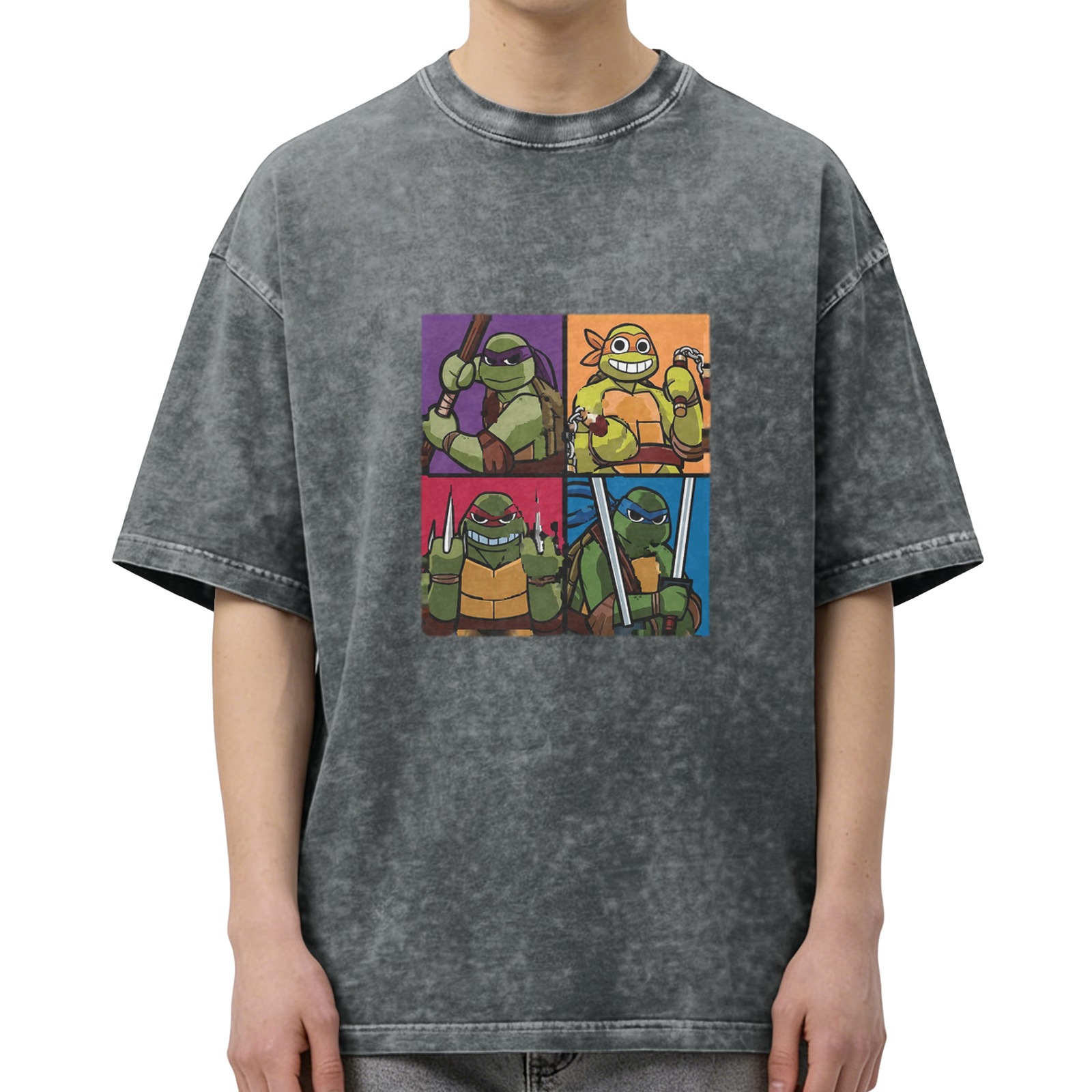 Teenage Mutant Ninja Turtles Graphic Oversized Acid Wash T-Shirt
