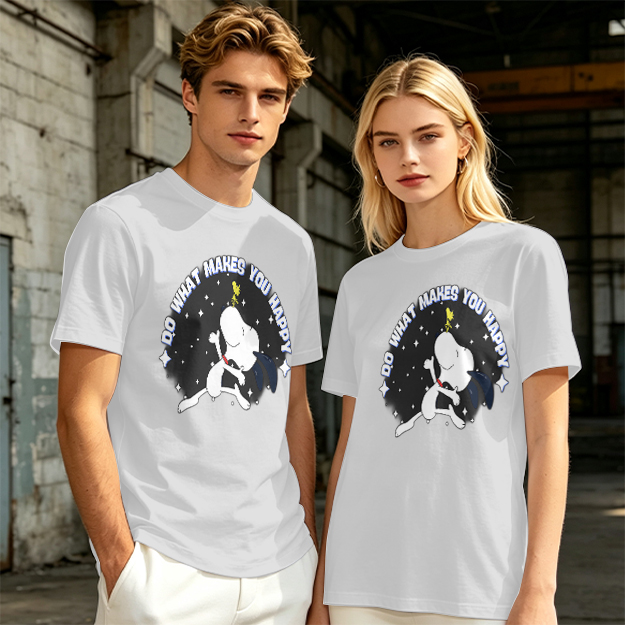 Do What Makes You Happy Snoopy Graphic Olive T-Shirt