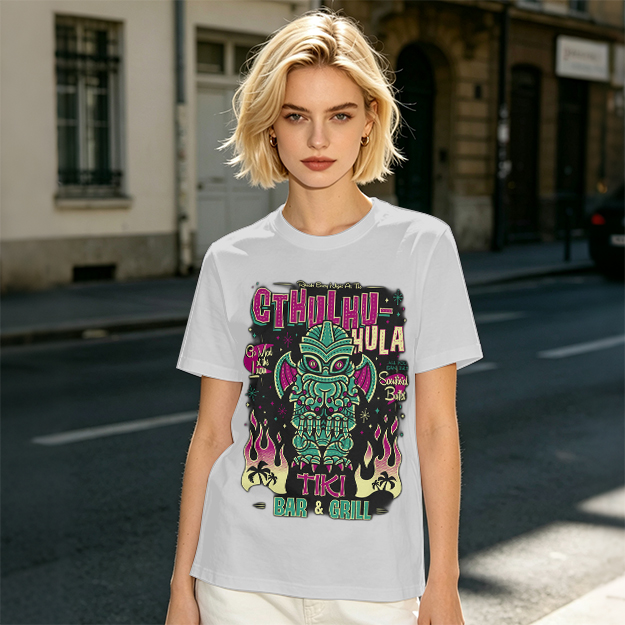 Cthulhu Hula Tiki Bar & Grill Graphic T-Shirt