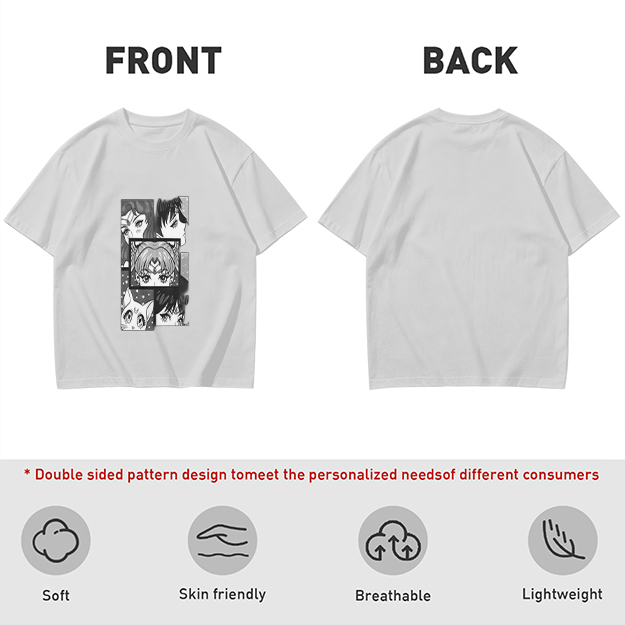 Olive Anime Character Panel Print Short Sleeve T-Shirt