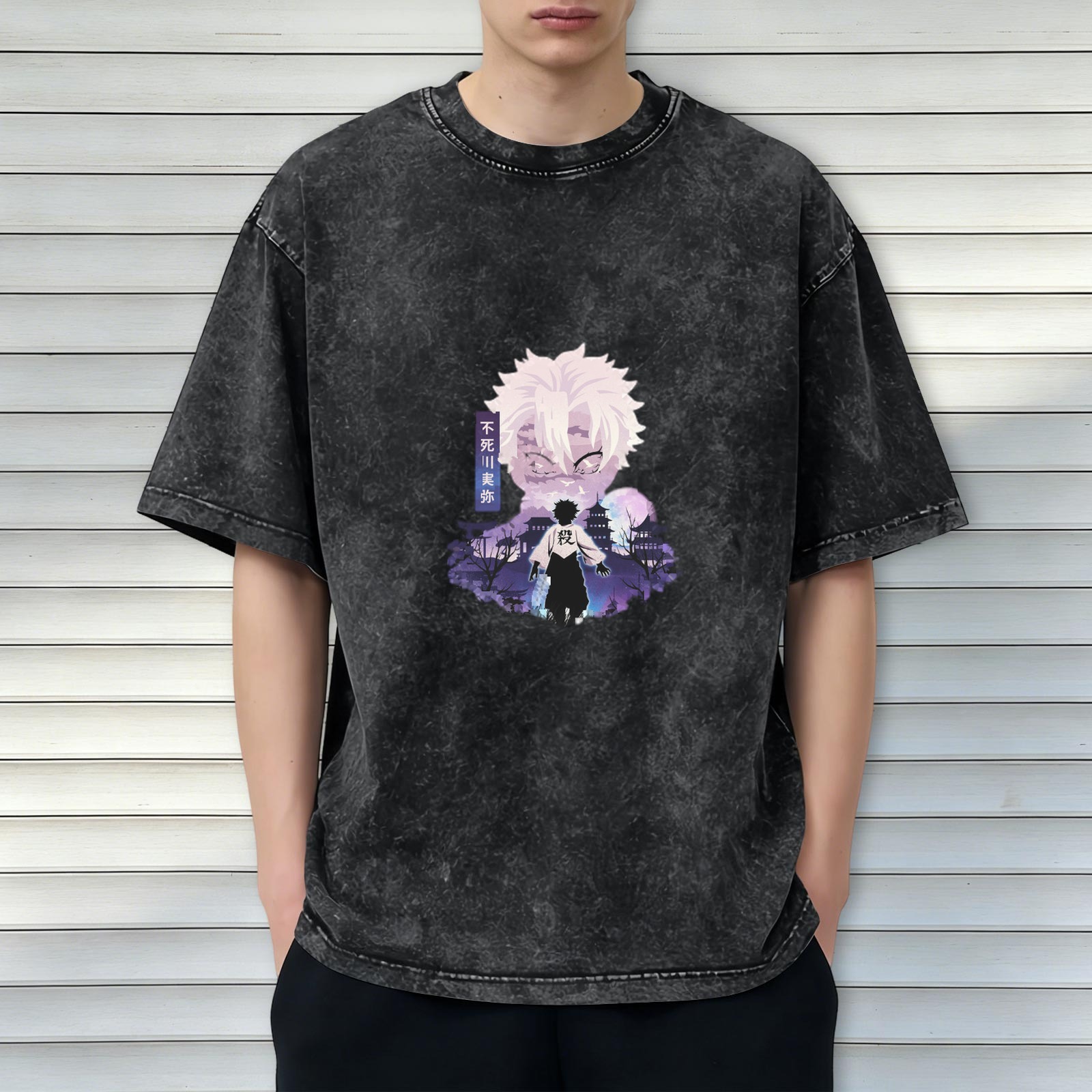 Demon Slayer Anime Character Graphic Vintage Wash T-Shirt