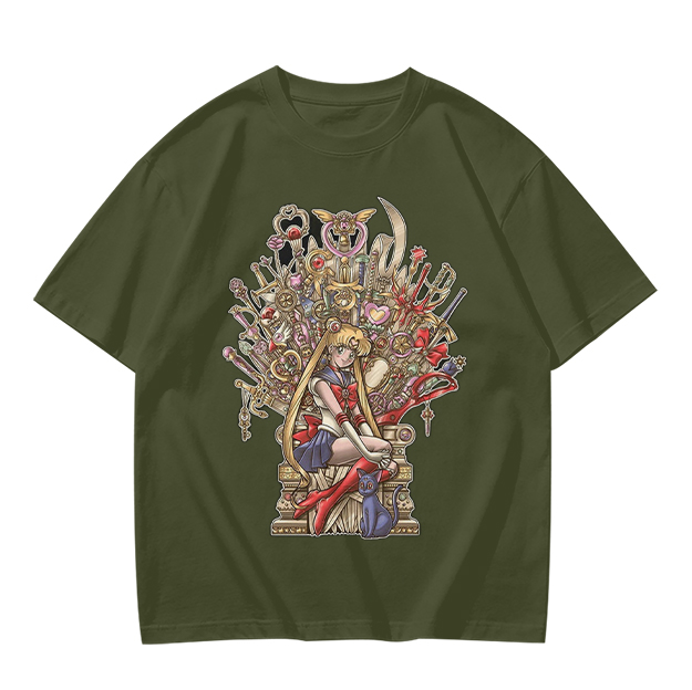 Olive T-Shirt with Sailor Moon Throne Art Print