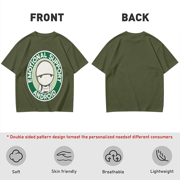 Emotional Support Android Graphic T-Shirt