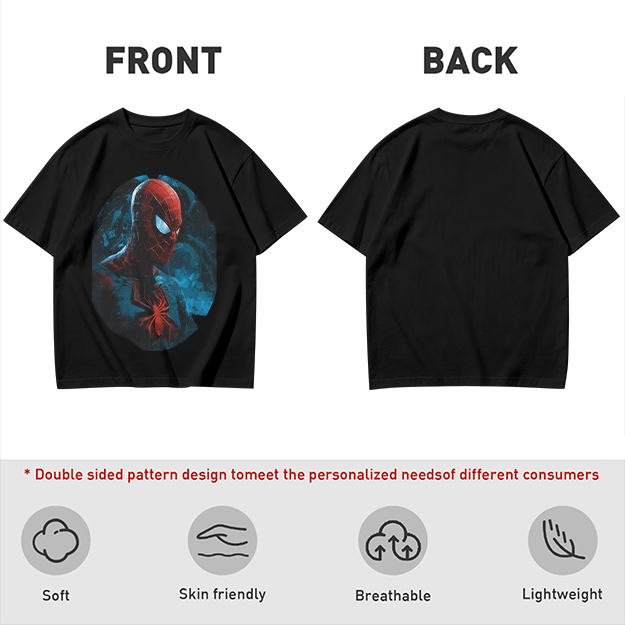 Olive Green T-Shirt with Dark Artistic Spider-Man Print