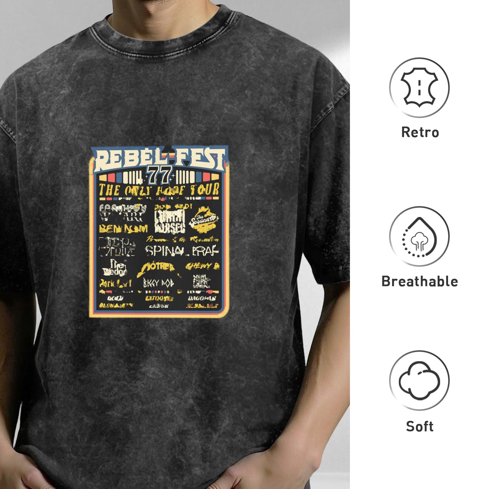 Rebel Fest 77 The Only Hope Tour Vintage Wash Graphic T-Shirt