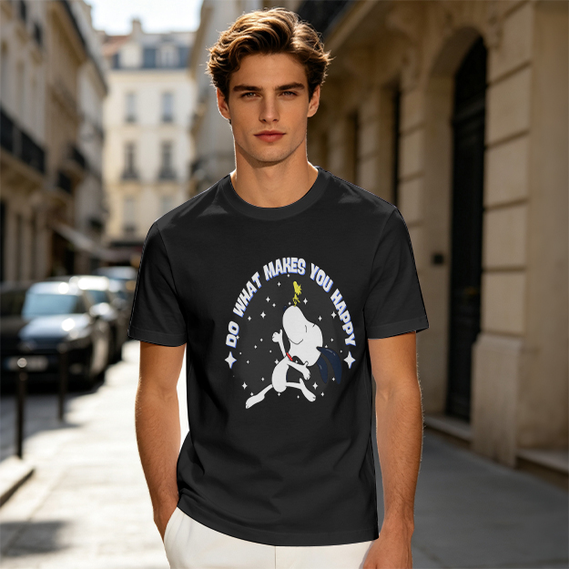 Do What Makes You Happy Snoopy Graphic Olive T-Shirt
